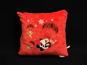 Pernă pătrată Moș Crăciun cu parașută