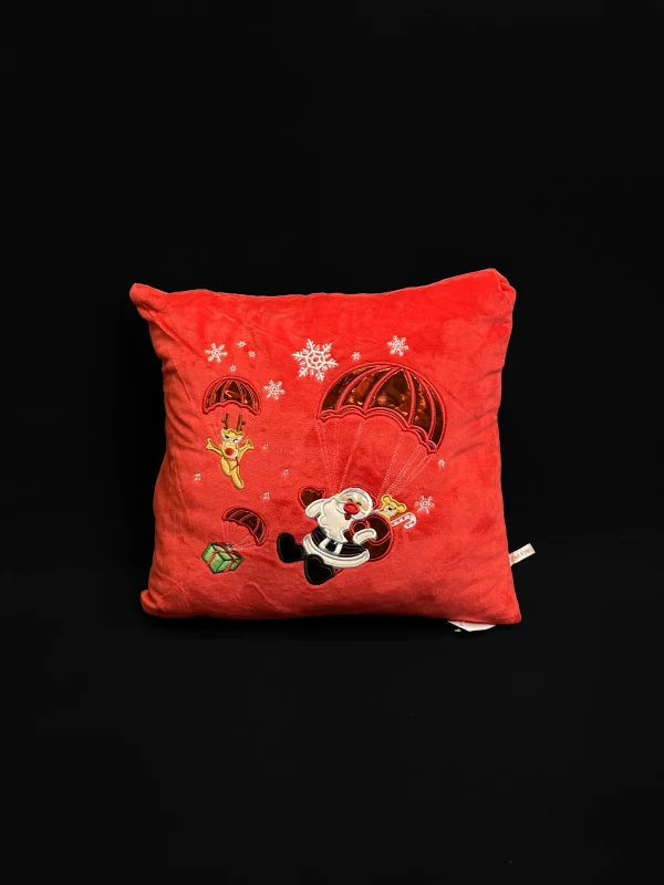 Pernă pătrată Moș Crăciun cu parașută