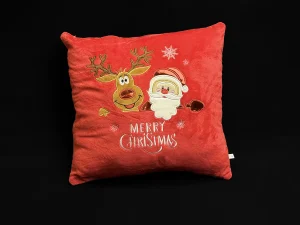 Pernă pătrată Moș Crăciun și ren