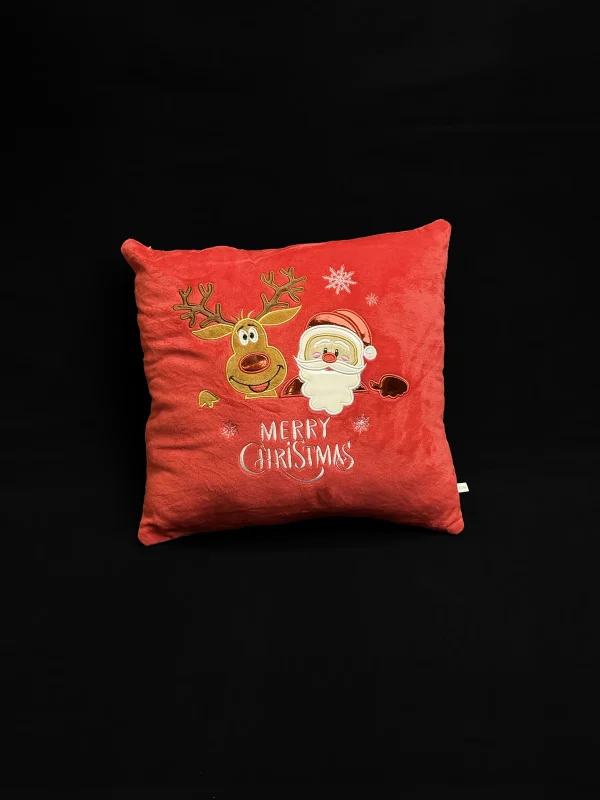 Pernă pătrată Moș Crăciun și ren