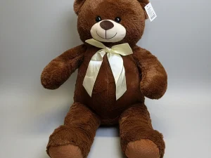 Ursulet-maro-funda-galbena-40-cm-33-lei Ursuleț Maro cu Fundiță Albă